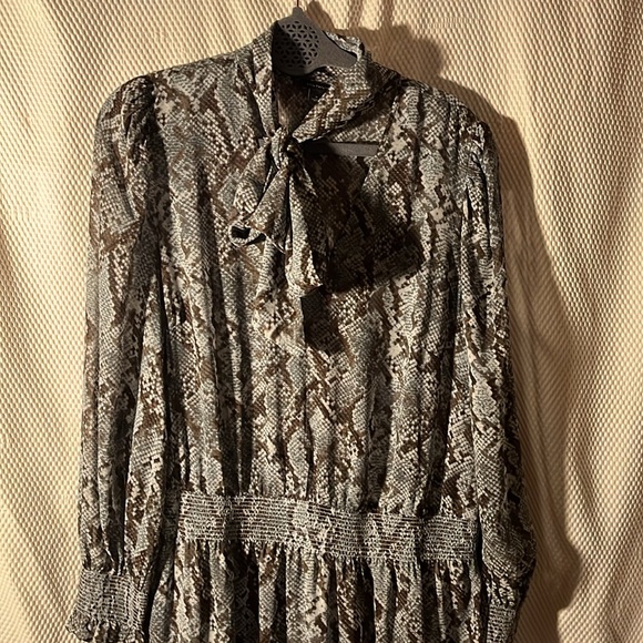 Ann Taylor sheer snakeskin long dress. - Picture 2 of 5